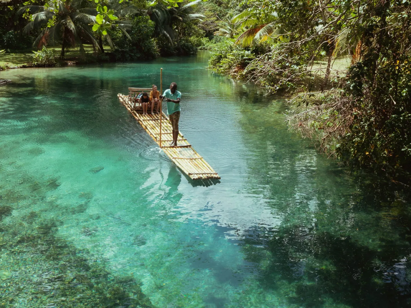 Rafting on the river in Port Antonio